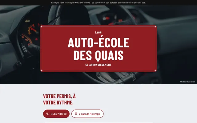 Site d'exemple Auto-école des Quais sur ordinateur