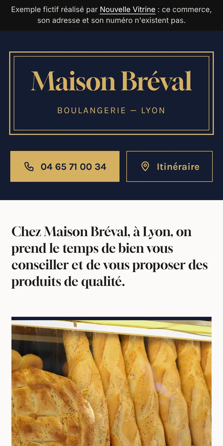 Aperçu du site d'exemple Maison Bréval, boulangerie
